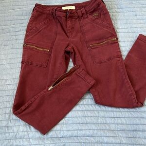 Joie: Park skinny jeans. Mid rise with rear flap button pockets.